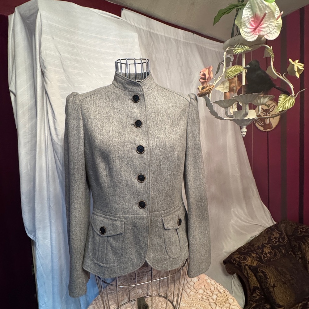 Banana Republic Wool, Gray Button-Up Blazer, Size 6